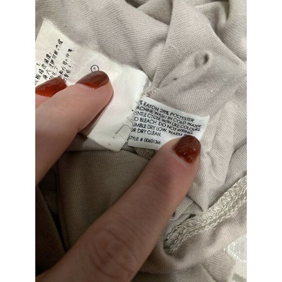 Club Monaco Womens Solid Beige Short Sleeve Top T Shirt Round Neck Medium - Picture 4 of 4